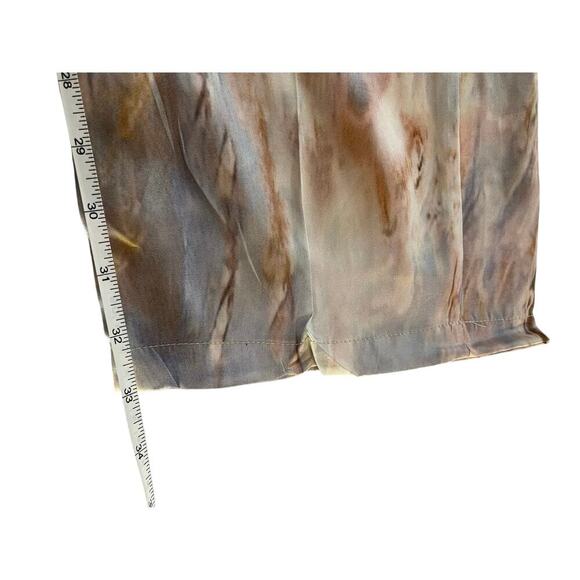 Micas Marble Print High Waisted Satin wide leg Pants NWT Size Small resort wear - Picture 10 of 11